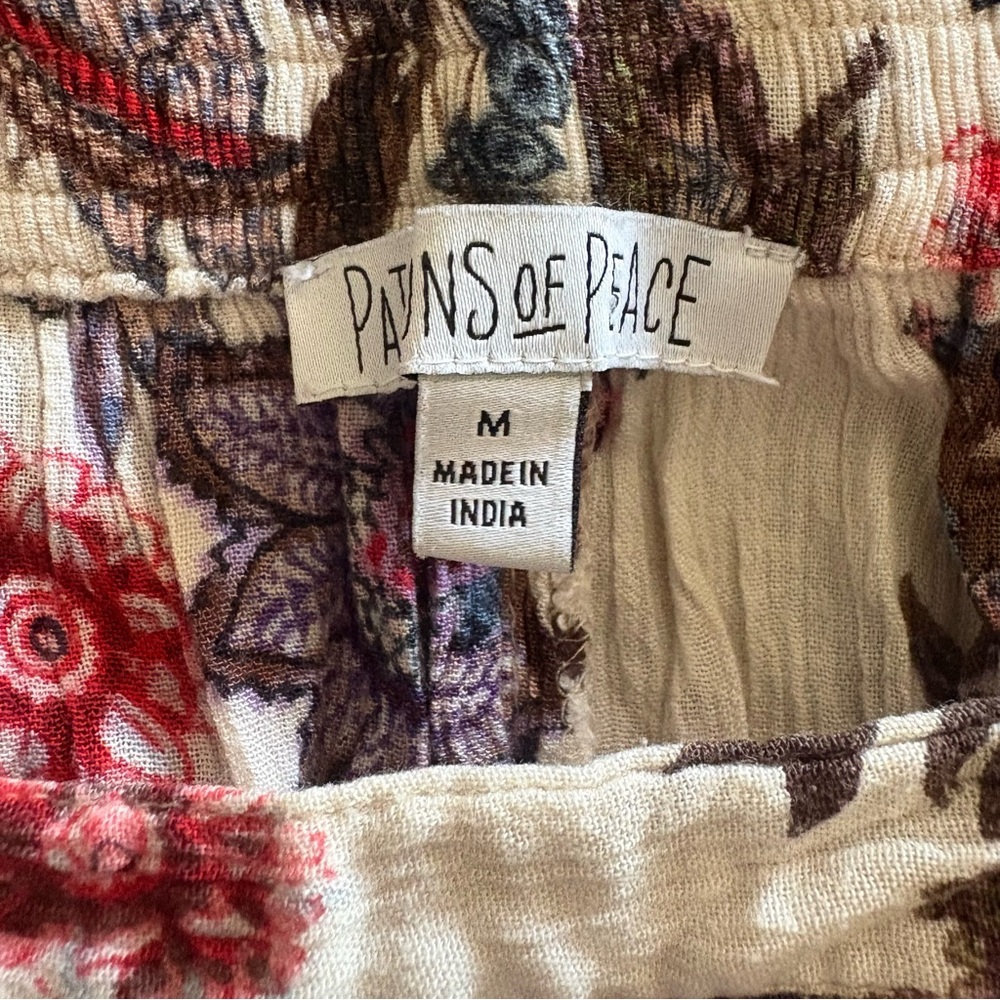 Patrons of Peace Cream and Pink Floral Midi A-Line Wrap Skirt Gypsie - Picture 8 of 8